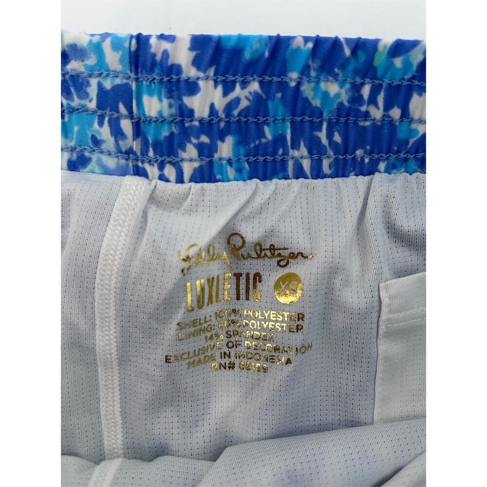 Lilly Pulitzer Luxletic Ocean Trail Shorts Blue Haven Preppy Athleisure, XS - Picture 6 of 7
